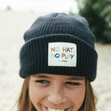 Kids No Hat No Play Beanie Deep Ocean