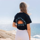 Women's Sunrise Crop Tee Navy