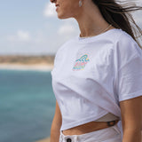 Women's Surf Crop Tee White