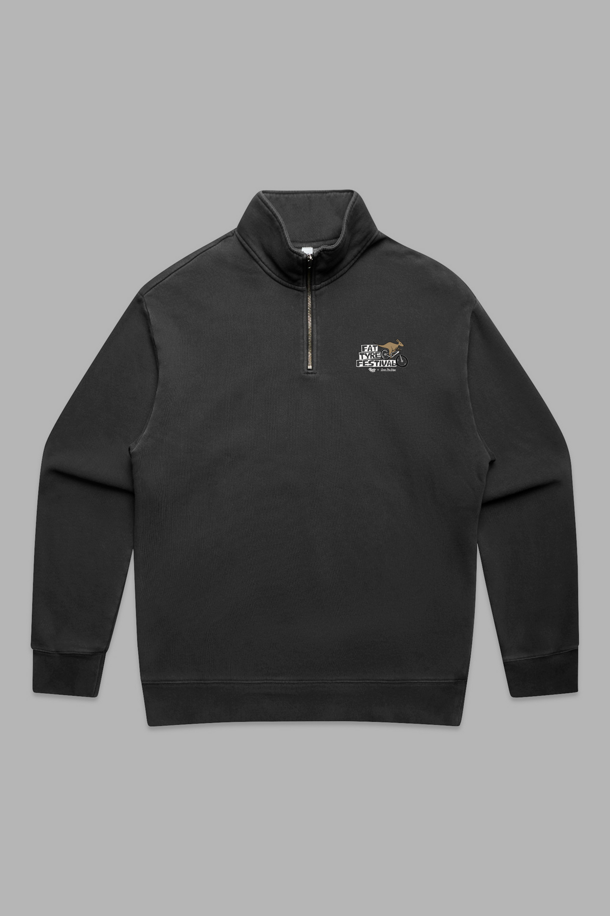 Ryde x Fat Tyre Festival 1/4 Zip Faded Black