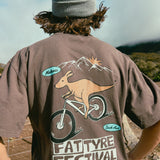 Ryde x Fat Tyre Festival Faded Brown Tee