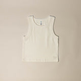 Womens Rib Crop Tank Ecru