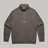 No Hat No Play 1/4 Zip Faded Grey