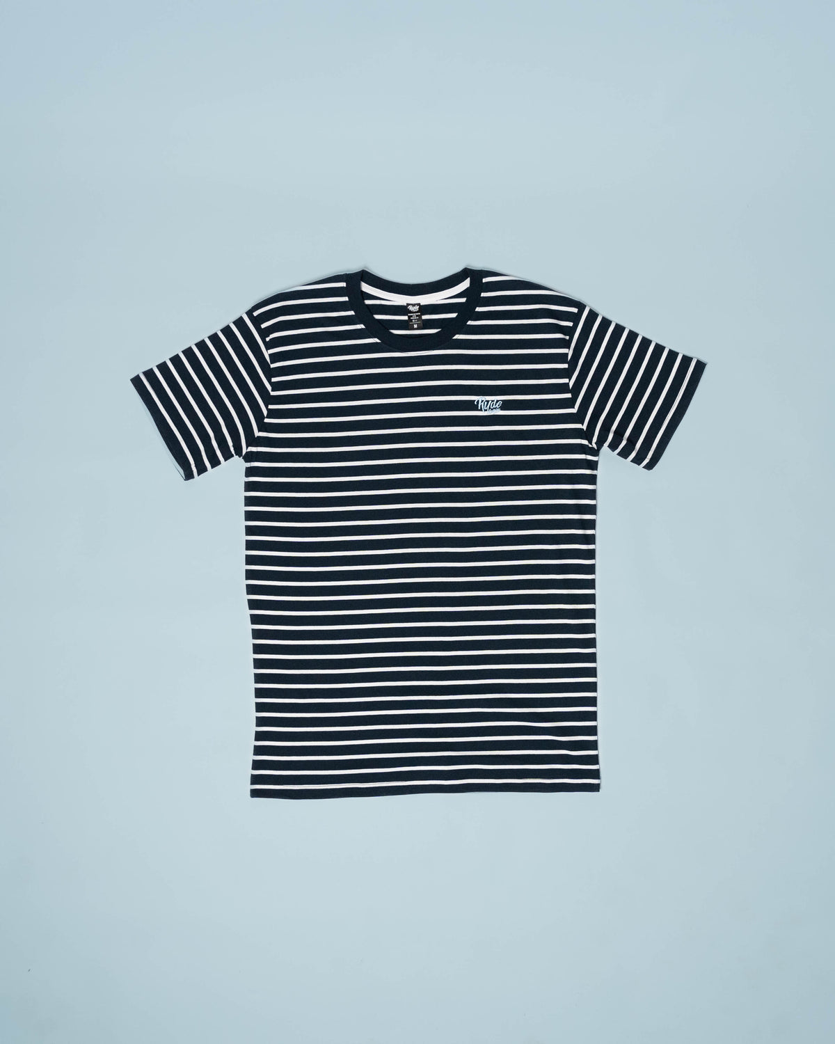 Ryde Embroidered Logo Navy Stripe Tee