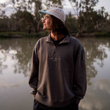 No Hat No Play 1/4 Zip Faded Grey