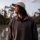 No Hat No Play 1/4 Zip Faded Grey