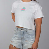 Women's Surf Crop Tee White