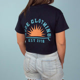 Women's Sunrise Crop Tee Navy