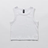 Women's Rib Crop Tank White